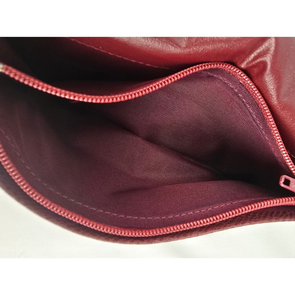 Vintage Rudolph Valentino Burgundy Leather Continental Wallet Embossed Logo - Picture 7 of 15